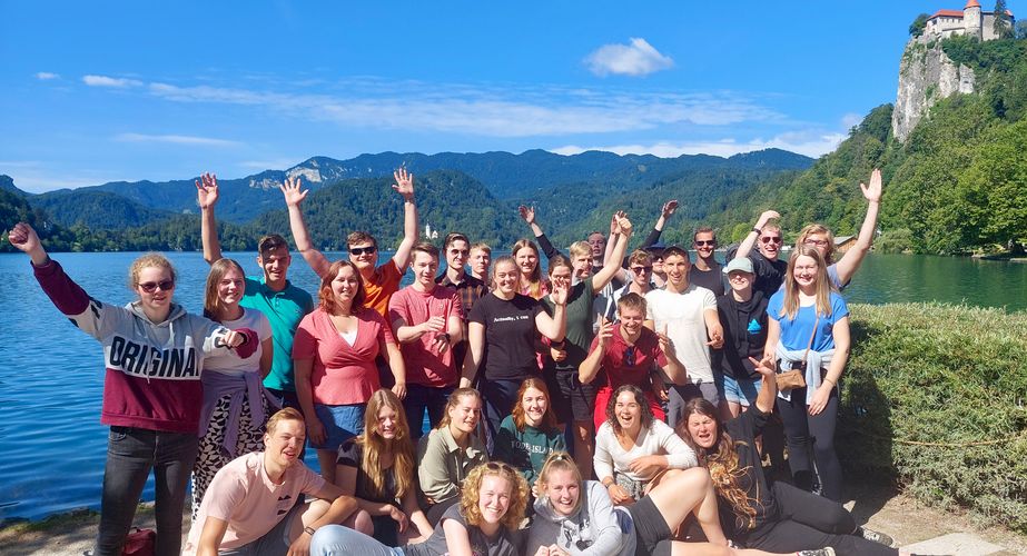 Groepsfoto in Bled Groepsfoto in Bled